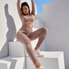 Butt Lift Women Yoga Set Soft Elastic Moisture Wicking Long Sleeve Shirts Lightweight Sportswear Workout Gym Running Set