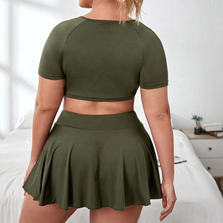 Custom LOGO Women 2 Piece Gym Fitness Sets Workout Clothing Sports Wear Womens Tennis Skirts Plus Size Girls Skirt Set