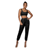 2023 Hot Two Piece Set For Women Sports Bras Crop Tank Top Sets Casual Sweatpants Tracksuit Solid Color Women's Suit