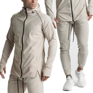 Custom Logo Gym Running Workout Men's Sports Jogger Sets Long Sleeve Quick Dry High Elastic Fitness Sports Suits For Men