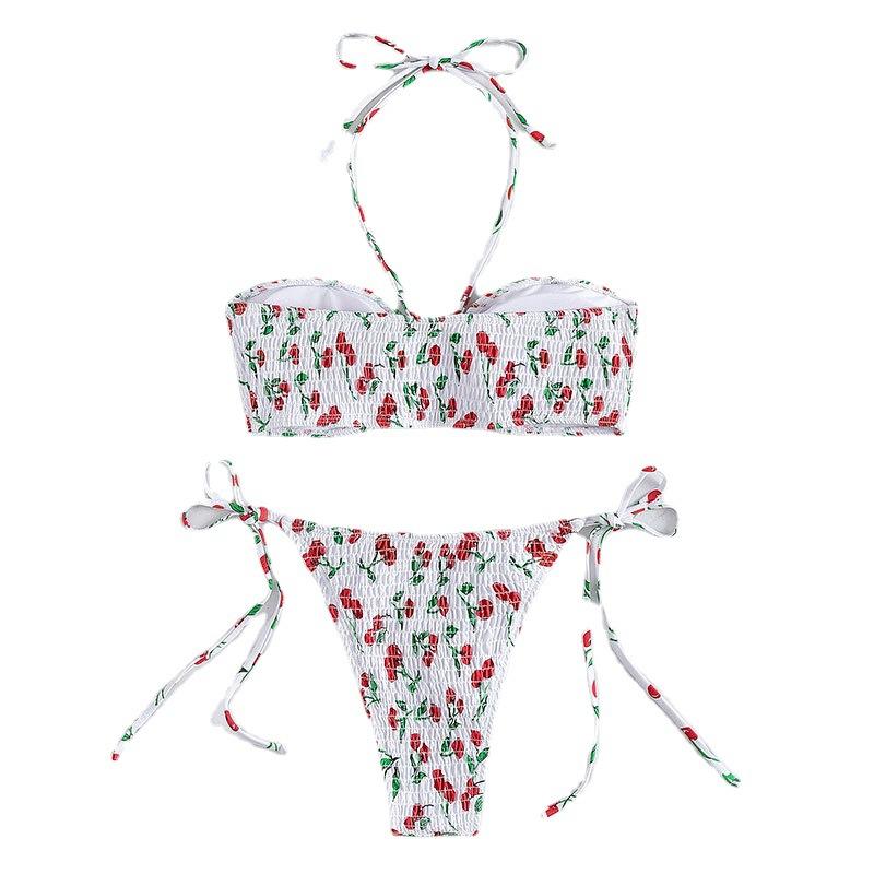 2022 Female Bikini European And American Suspenders Open Back Split Swimsuit Sexy Three-point Beach Bikini