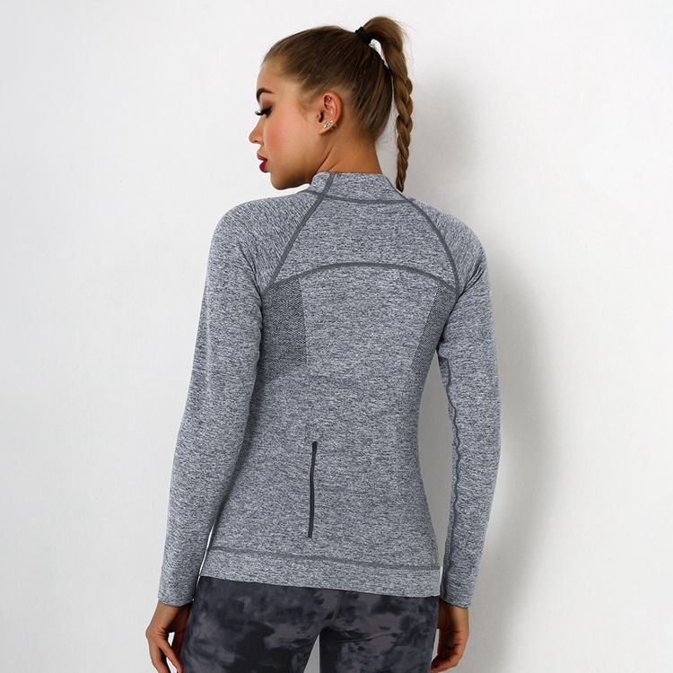 2021 Nylon Half Zip Sweat Wicking In Stock Fitness Wear Yoga Gym Pullover Sports Running Shirts