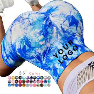 Hot Selling Multi Colors Sizes Seamless Tie Dye Tummy Control Butt Lift Gym Bottom Yoga Workout Women Compression Shorts