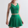 Tik Tok Anti Glare Women Tennis Pleated Skirts Solid Color Outdoor Active Wears