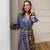 Gifts Robe Luxury Silk Printed Women Satin Designers Sleepwear Wholesales New Custom Bridesmaid 2 Piece Calf-length Pants V-neck