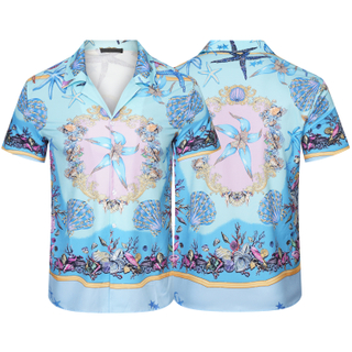 Custom LOGO Spandex / Polyester Printed V-neck Print Luxury Men's T-Shirts Summer Beach Swimwear For Men Top