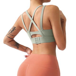 New Shoulder Straps Cross Back High Intensity Running Fitness Bra Integral Shock Proof Yoga Underwear