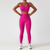 New Arrival Stock Inventory Gym Active Wear Yoga Sets Slender Running Yoga Sets High Waist Butt Lifting Yoga Sets