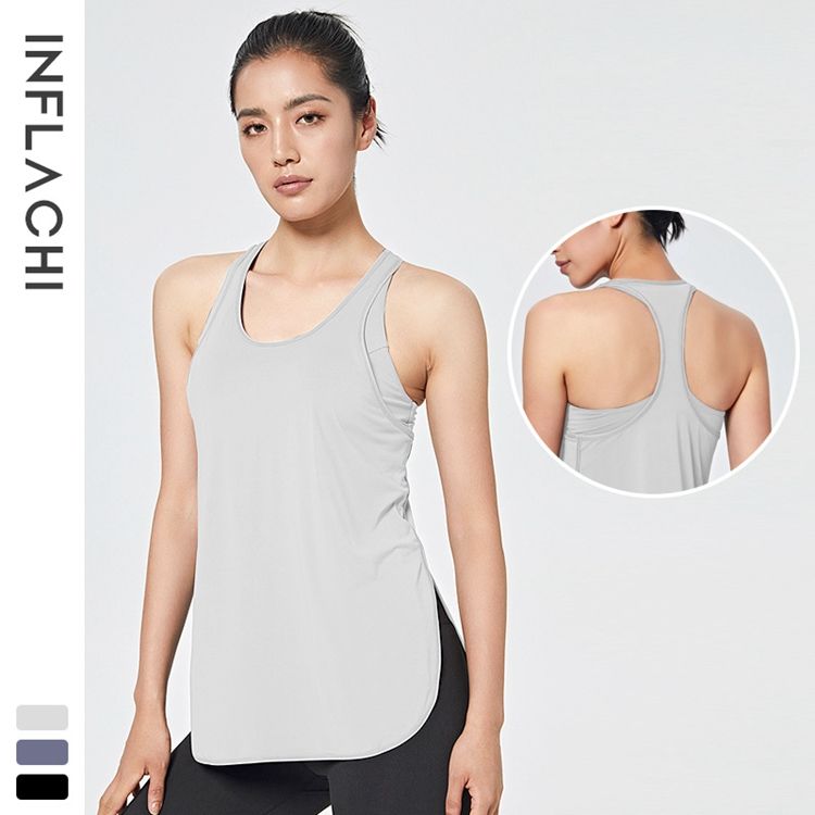 New Two-Piece Quick-Drying Sports Vest Wholesale Anti-Shrink Anti-Pilling O-Neck Blank Tank Top For Women