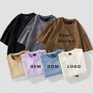 Custom Logo Men's T Shirt Breathable High Quality Suede Printing Men Graphic Tees Shirt Unisex Blank T Shirt For Men