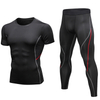 Stripes Compression Clothing Breathable Workout Sets Tight Elastic Sport Gym Suits