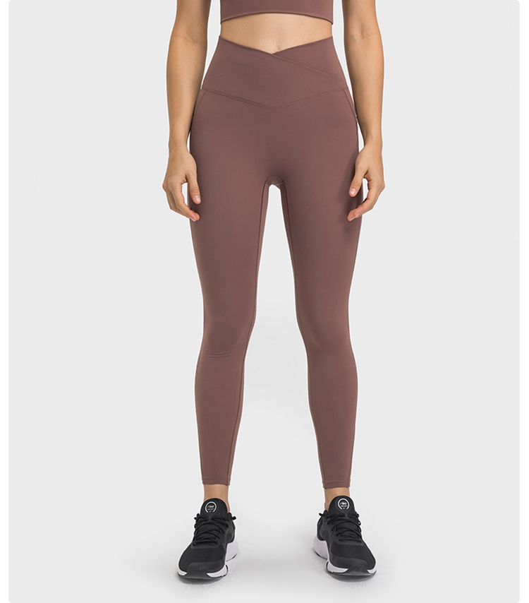 High Waist Hip Lifting Tummy Control Tight Yoga Pants Breathable Solid Color V Shape Waist Pocket Yoga Gym Workout Leggings