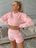 2022 New Arrival Long Sleeve Top With Shorts Women Sleepwear Casual Coral Fleece 2pcs Women Pajamas Soft Fleece Sleepwear