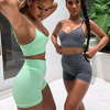 Summer Sexy Seamless Bra Matching Squat Proof Shorts Women Shorts Set Gym Sports Workout Sets