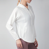 Lightweight Slim Fit Women Long Sleeve Full Zip Up Sports Yoga Tops Stretchy Gym Workout Running Track Jackets With Hooded Hoodi