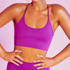 Bright Color Cross Open Back 5 Pieces Seamless Gym Wear Butt Lift Soft Breathable Gym Fitness Sets